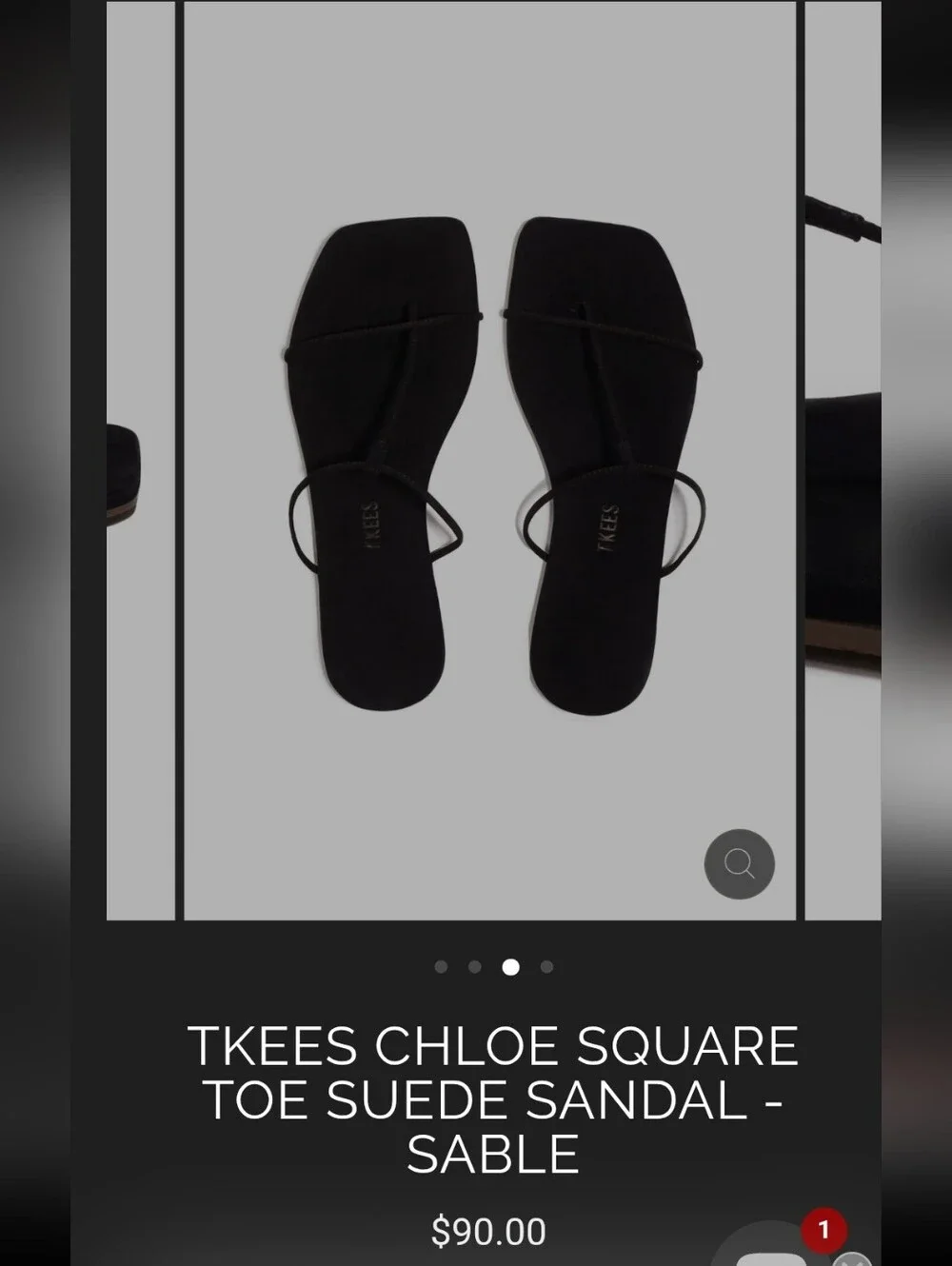 TKEES Chloe Square Toe Suede Sandal - Sable